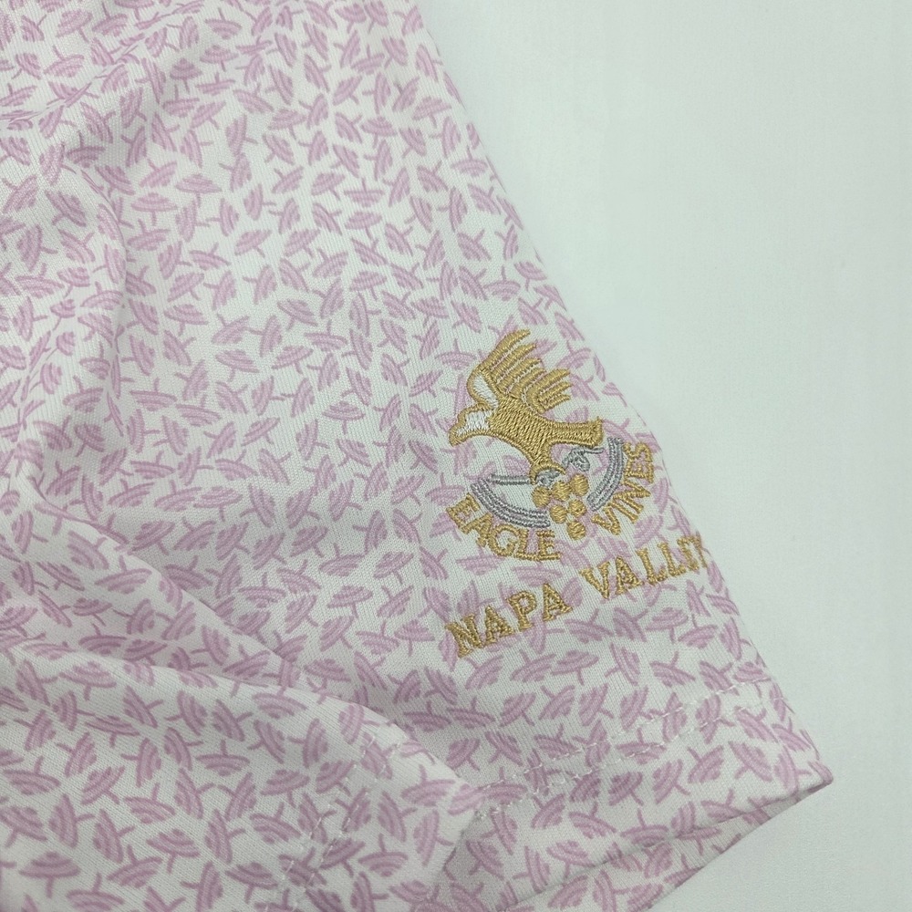 Women's Greg Norman PlayDry Short Sleeve Mock Neck Shirt Medium Napa Valley Pink - Picture 2 of 11